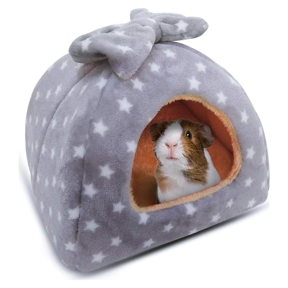 Cama para Mascotas HOMEYA XL Gris - Refugio Suave para Cobayas y Hámsters