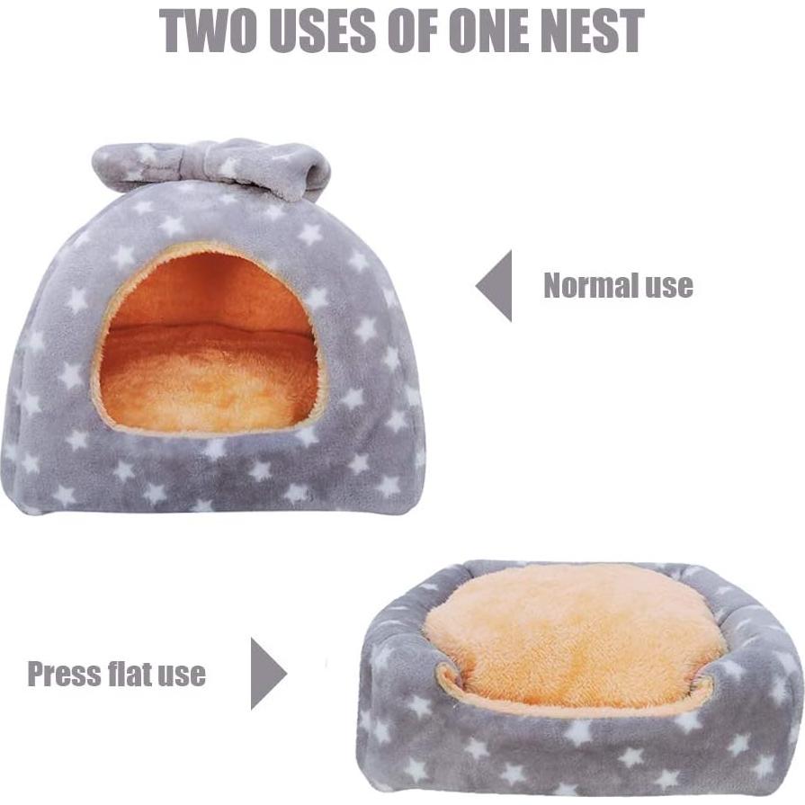 Cama para Mascotas HOMEYA XL Gris - Refugio Suave para Cobayas y Hámsters