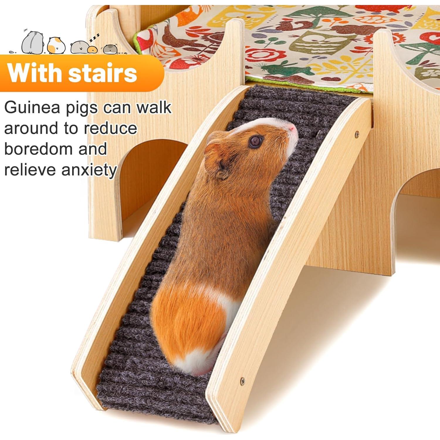 Escondite de Madera para Cobayas MEWTOGO XL 2 Niveles