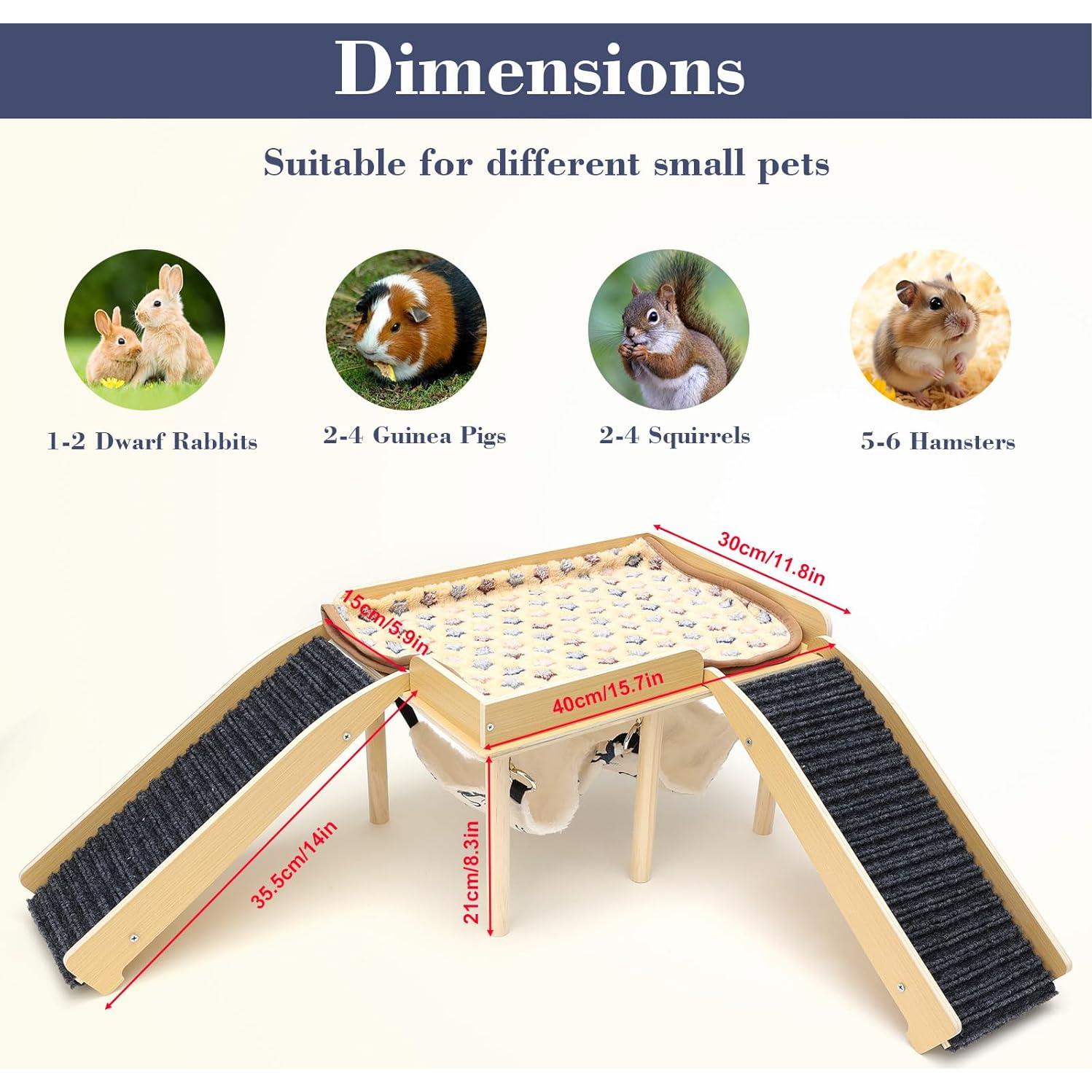 Castillo Escondite para Cobayas GHWMYD con 2 Escaleras y Hamaca