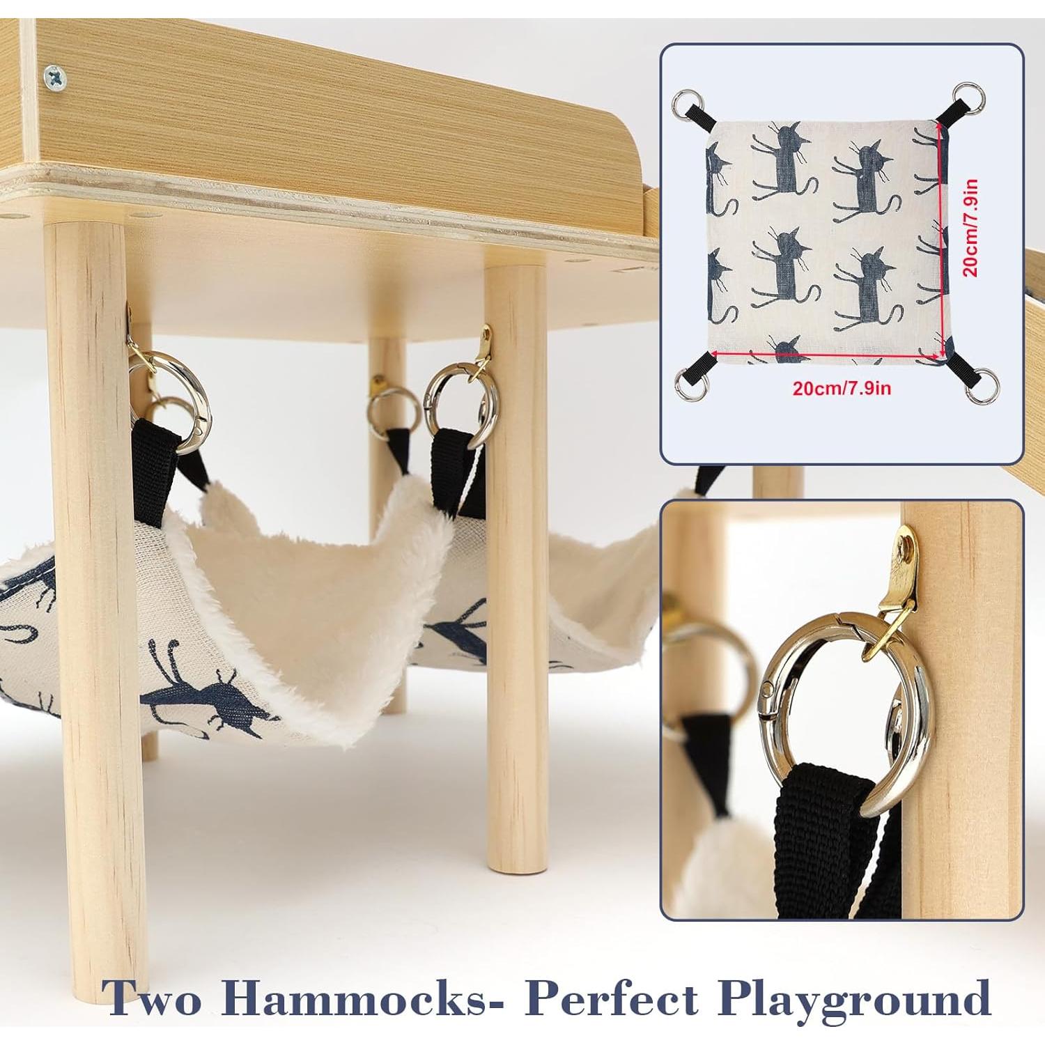 Castillo Escondite para Cobayas GHWMYD con 2 Escaleras y Hamaca