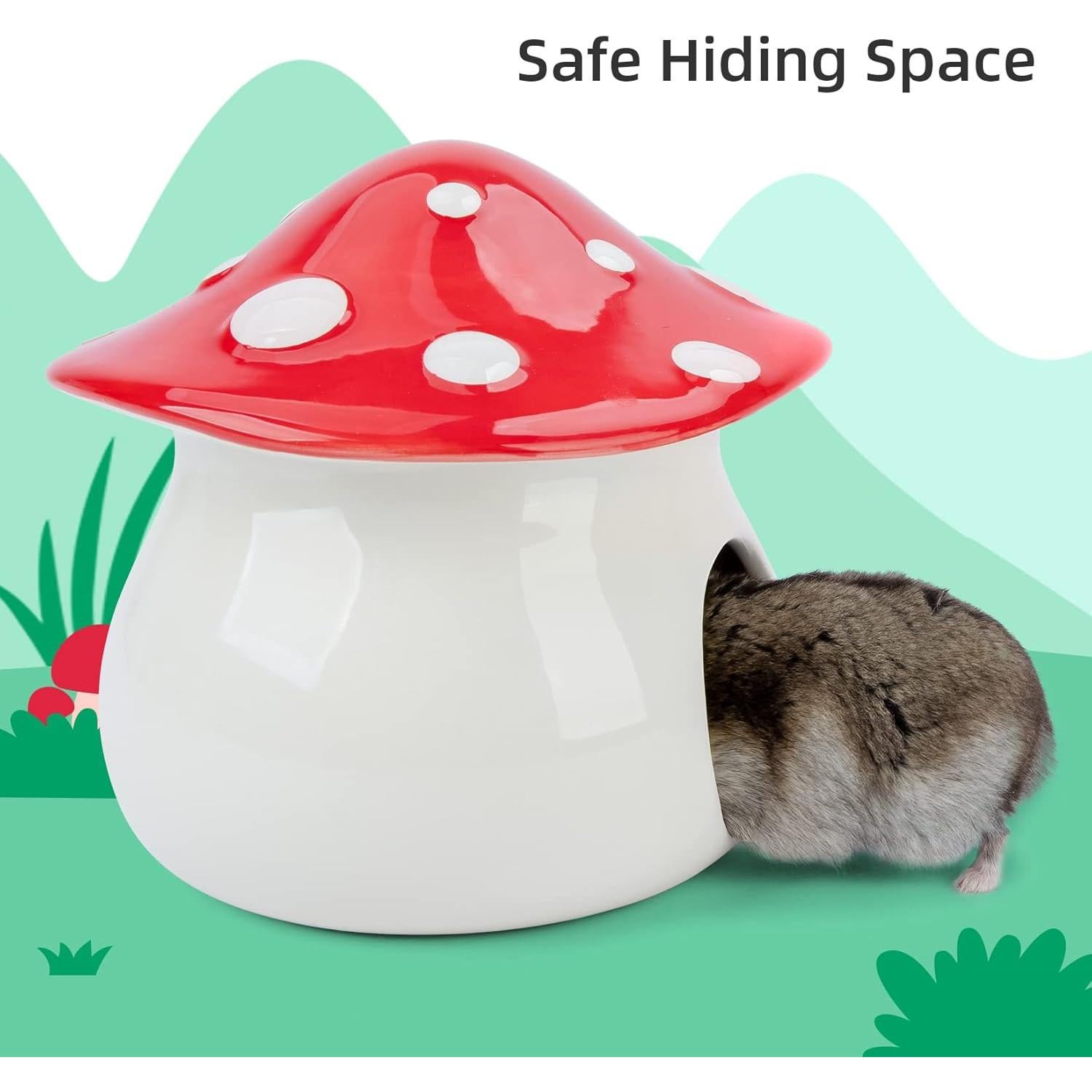 Escondite de Cerámica Niteangel para Hámster Enano - Forma de Hongo