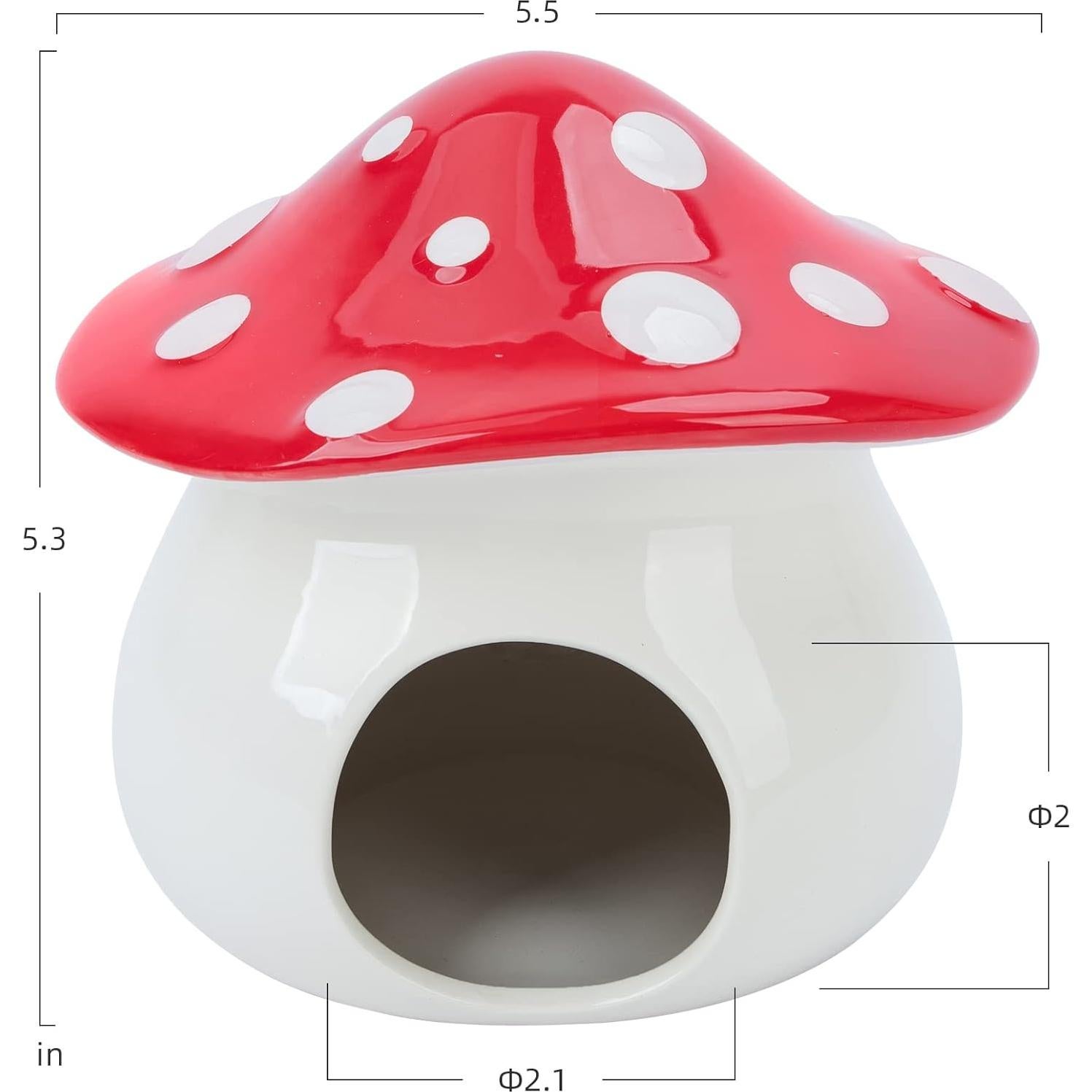 Escondite de Cerámica Niteangel para Hámster Enano - Forma de Hongo