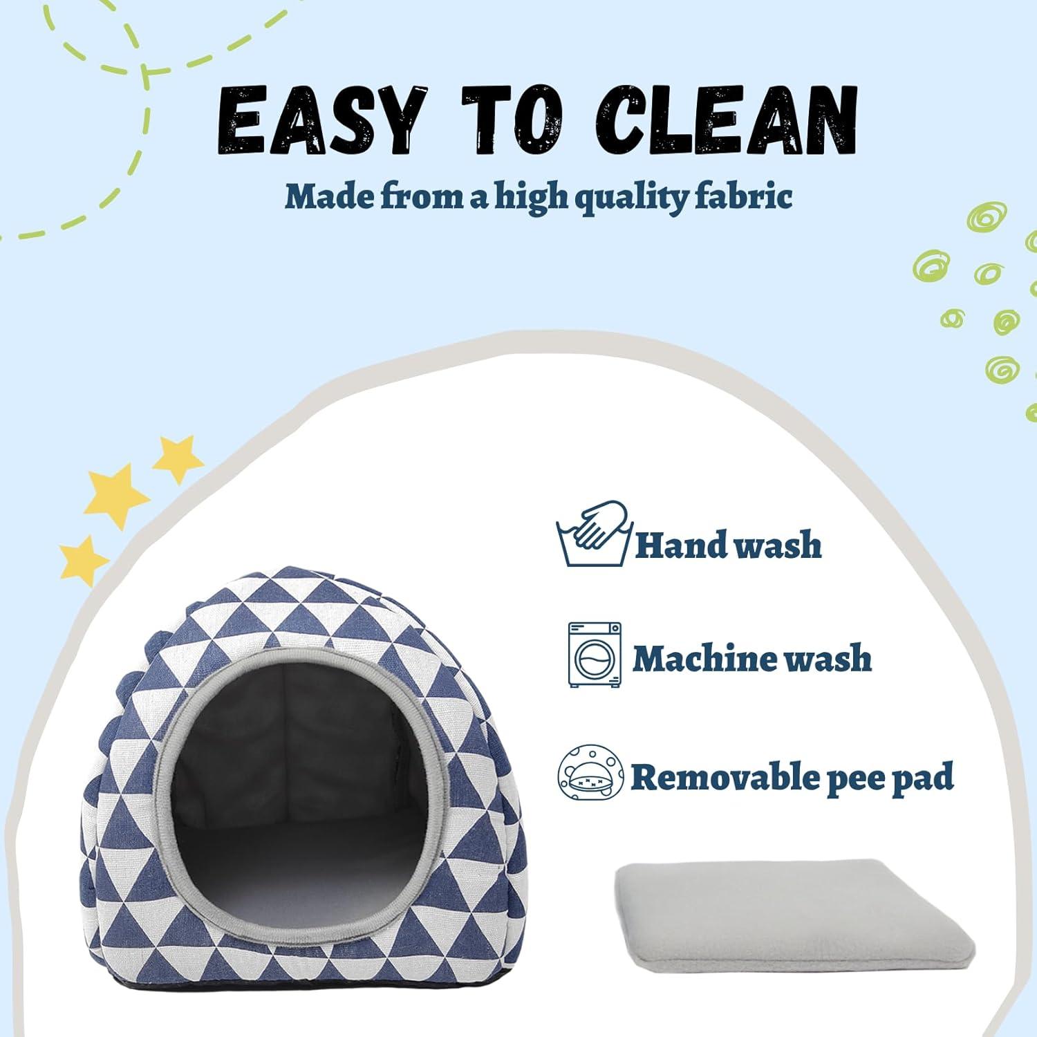 Escondite para Cobayas TiereCare Lavable 32.9x27.1cm Gris/Azul