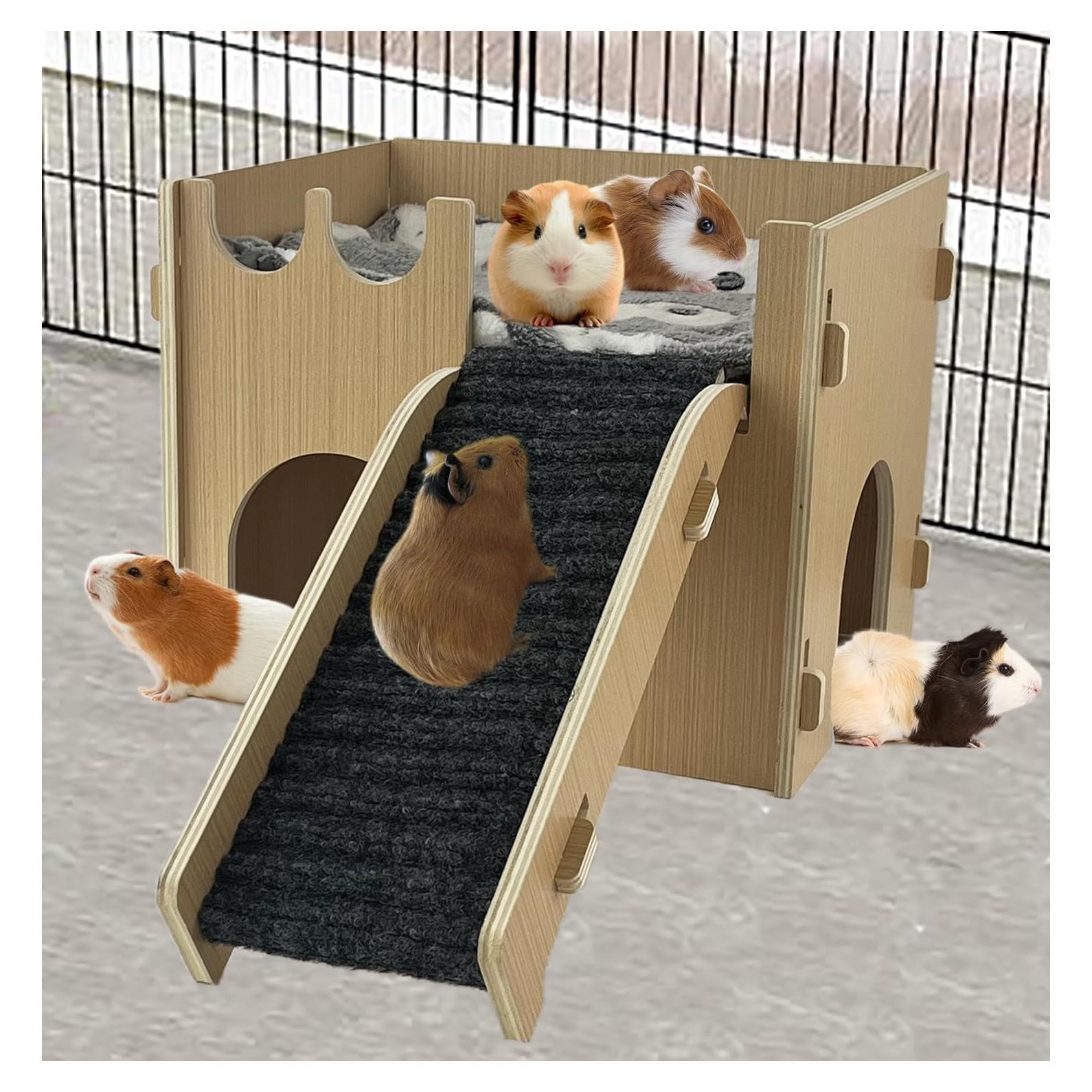 Castillo Escondite de Madera Cdycam para Cobayas 31.5x25.9 cm