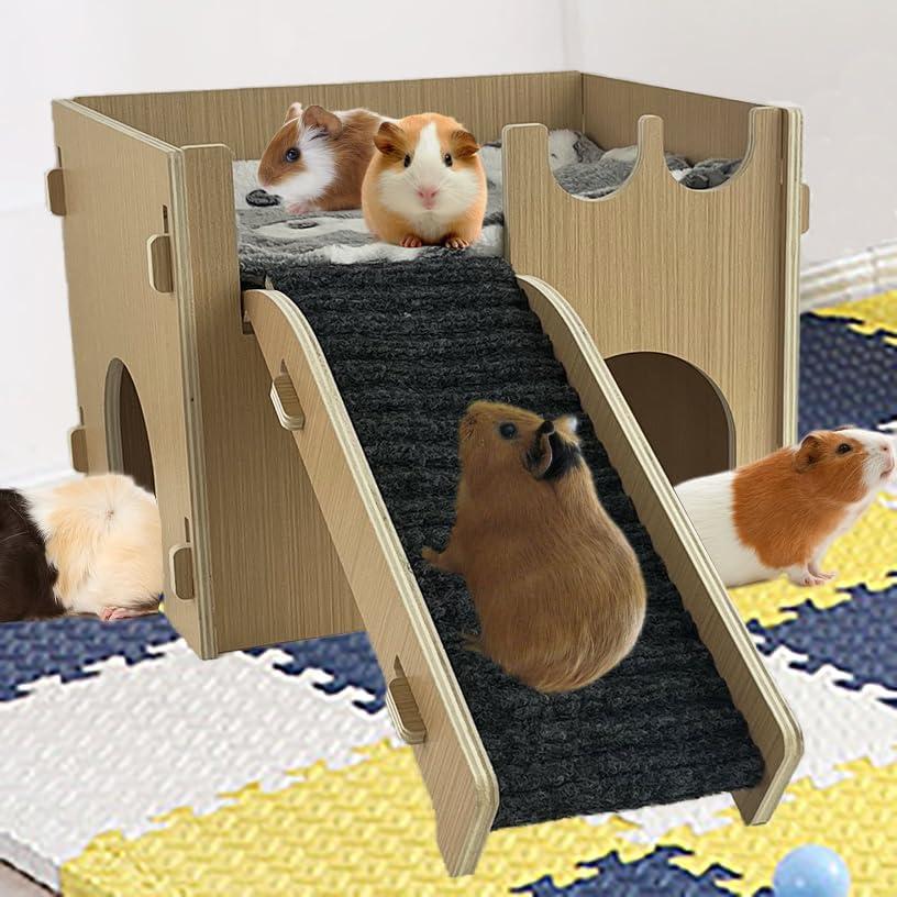 Castillo Escondite de Madera Cdycam para Cobayas 31.5x25.9 cm