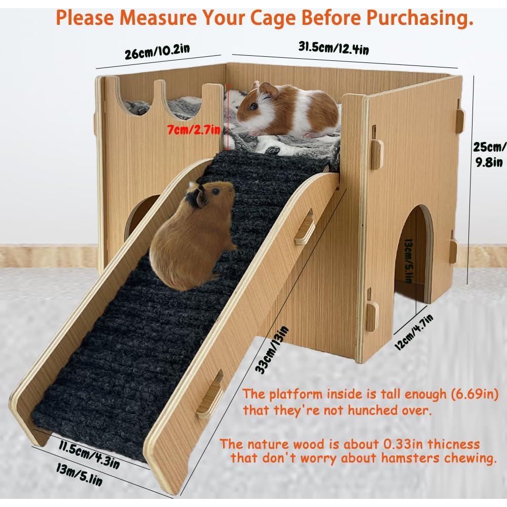 Castillo Escondite de Madera Cdycam para Cobayas 31.5x25.9 cm