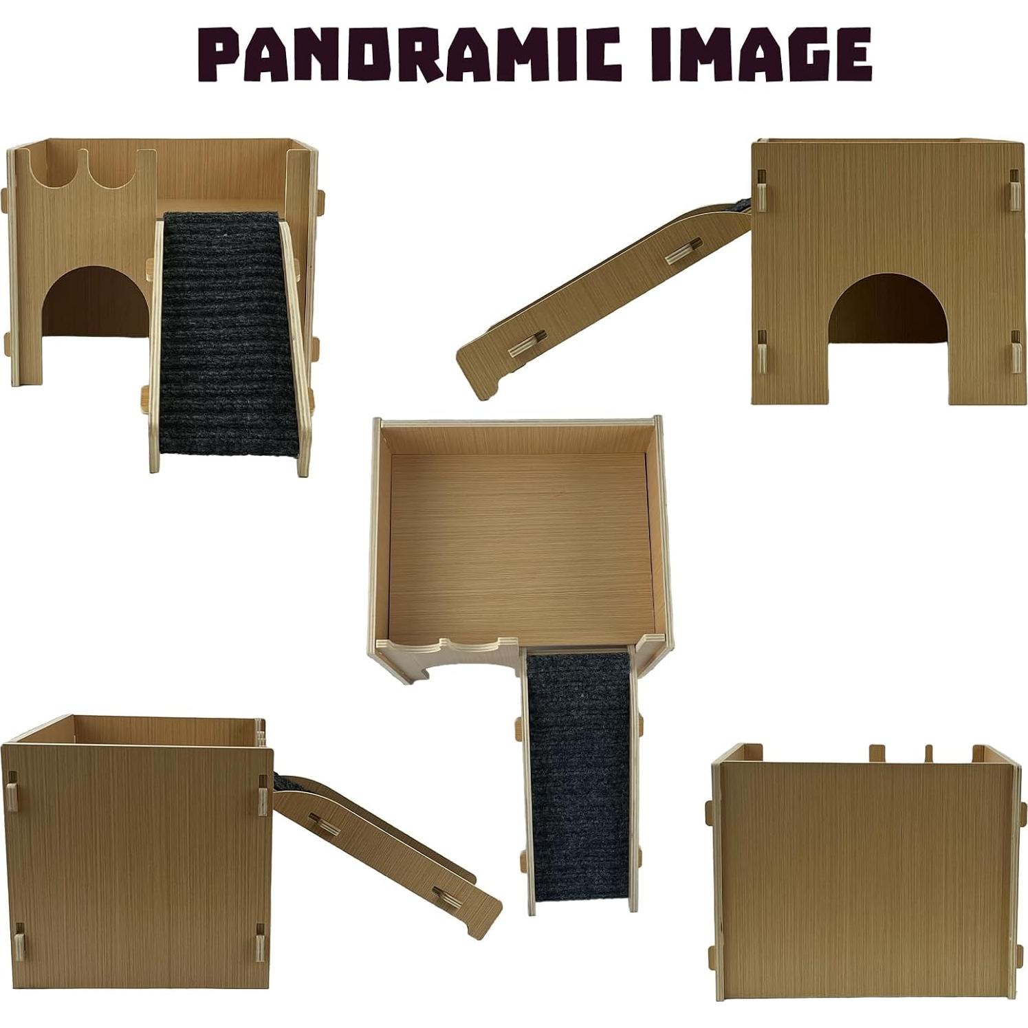 Castillo Escondite de Madera Cdycam para Cobayas 31.5x25.9 cm