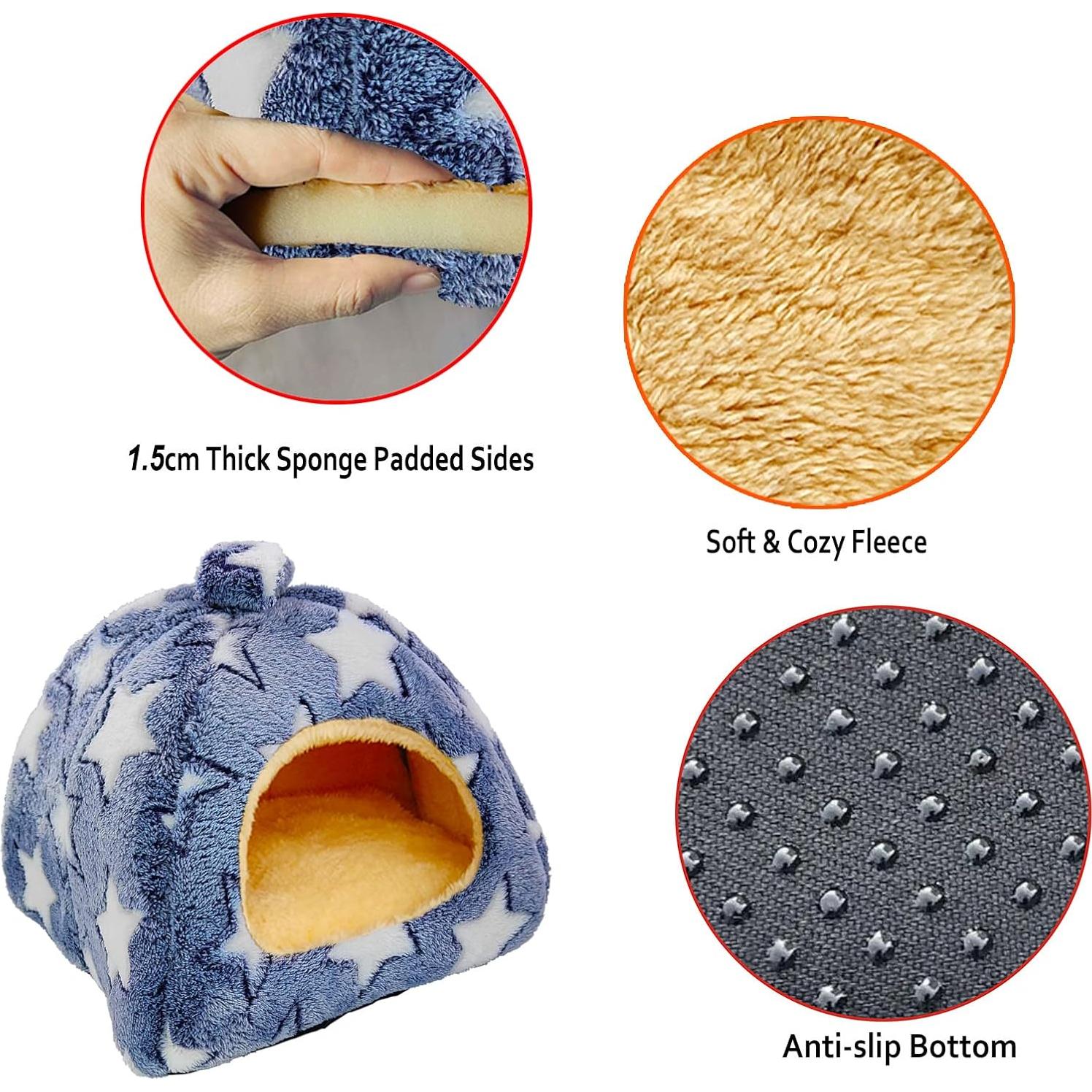 Cama Cueva para Cobayas GINIDEAR M 25.4cm Estrellas Grises