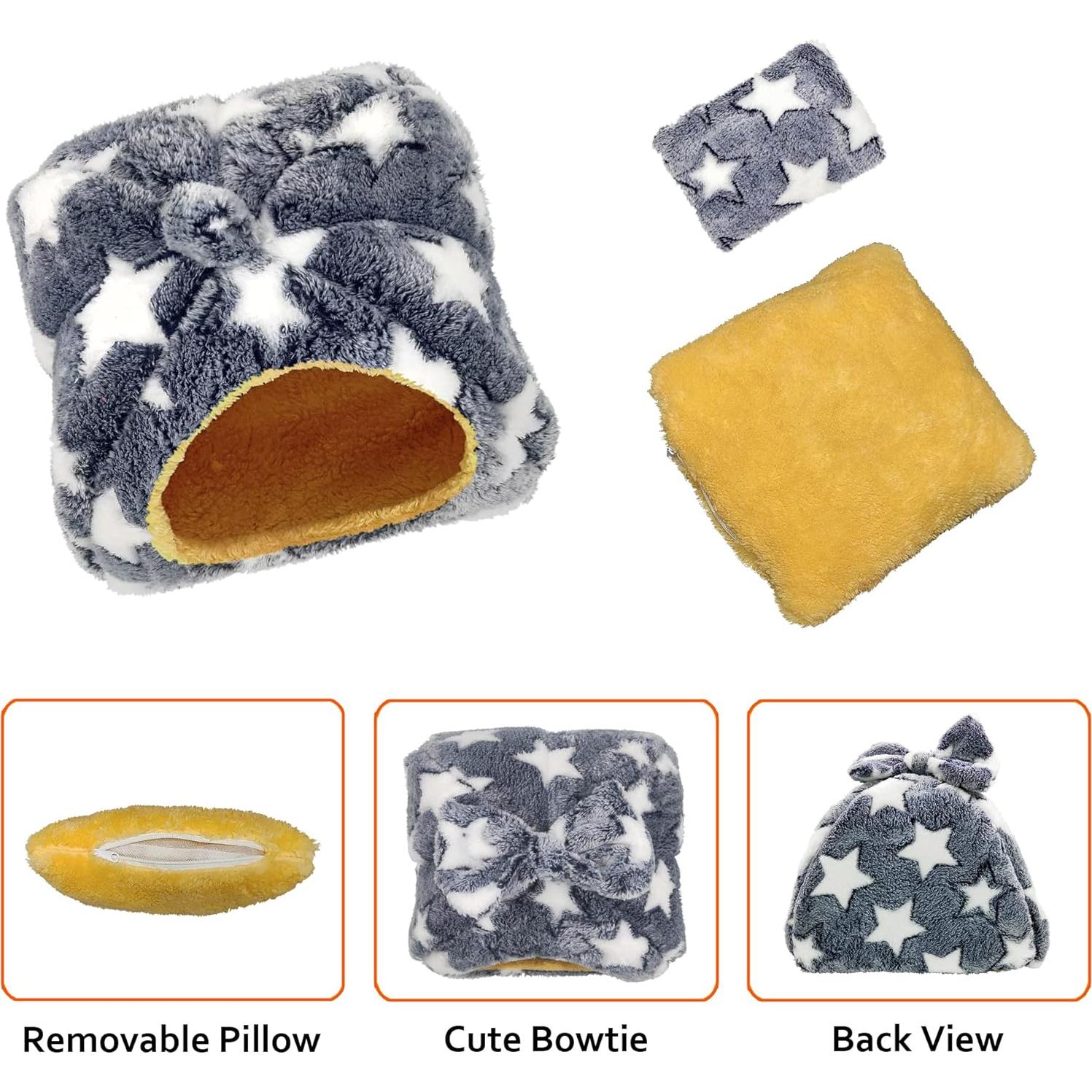 Cama Cueva para Cobayas GINIDEAR M 25.4cm Estrellas Grises