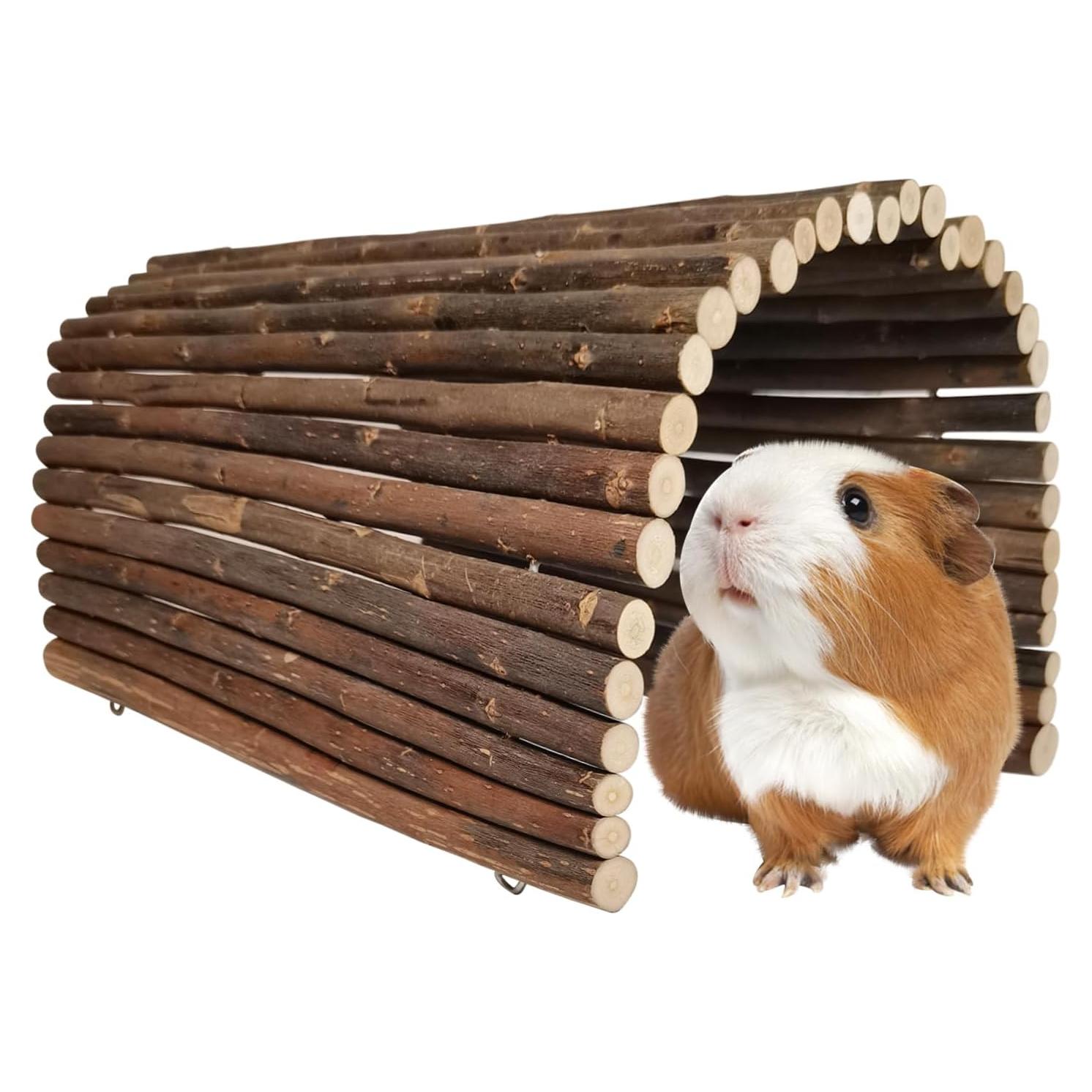 Escondite Plegable de Madera AGGQQA para Cobayas y Conejos
