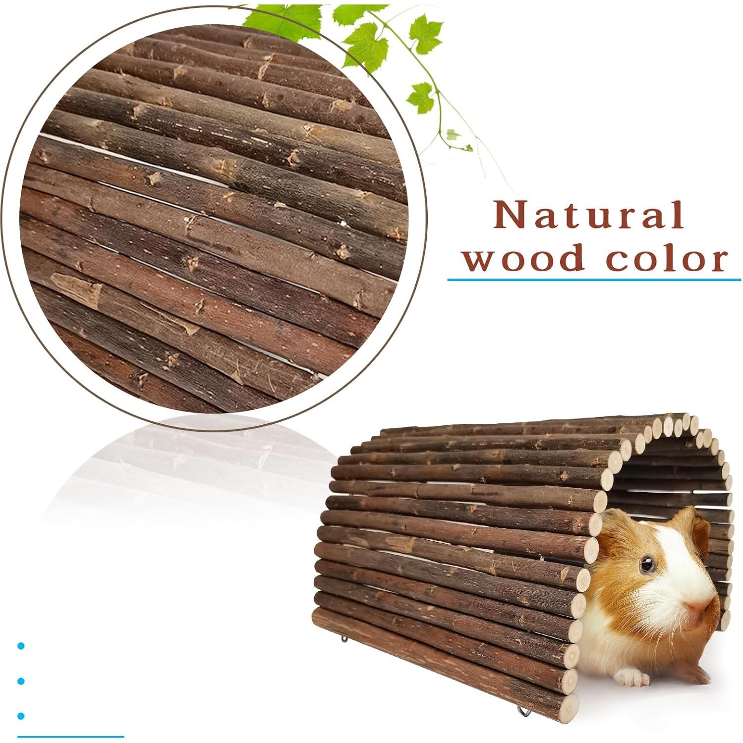 Escondite Plegable de Madera AGGQQA para Cobayas y Conejos