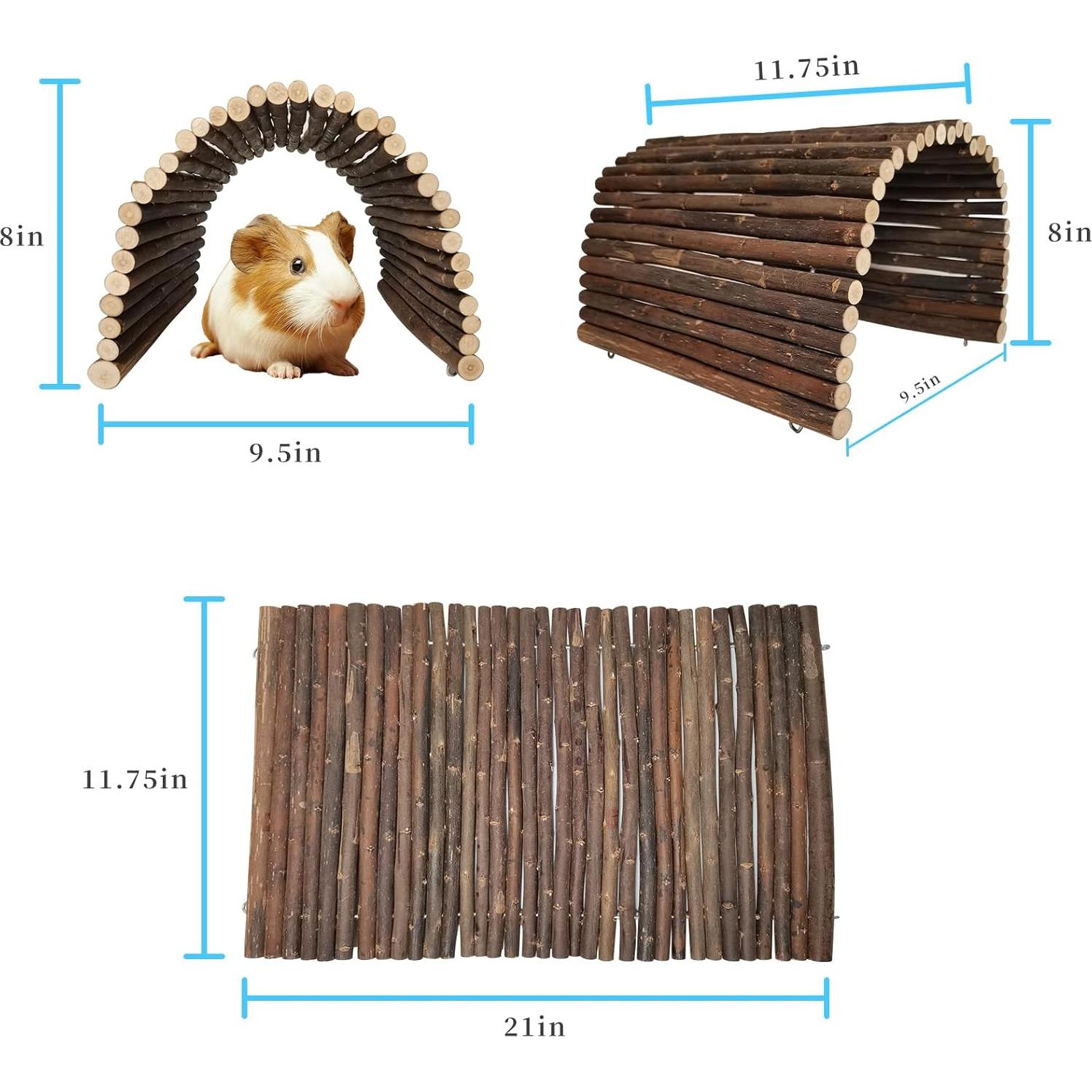 Escondite Plegable de Madera AGGQQA para Cobayas y Conejos