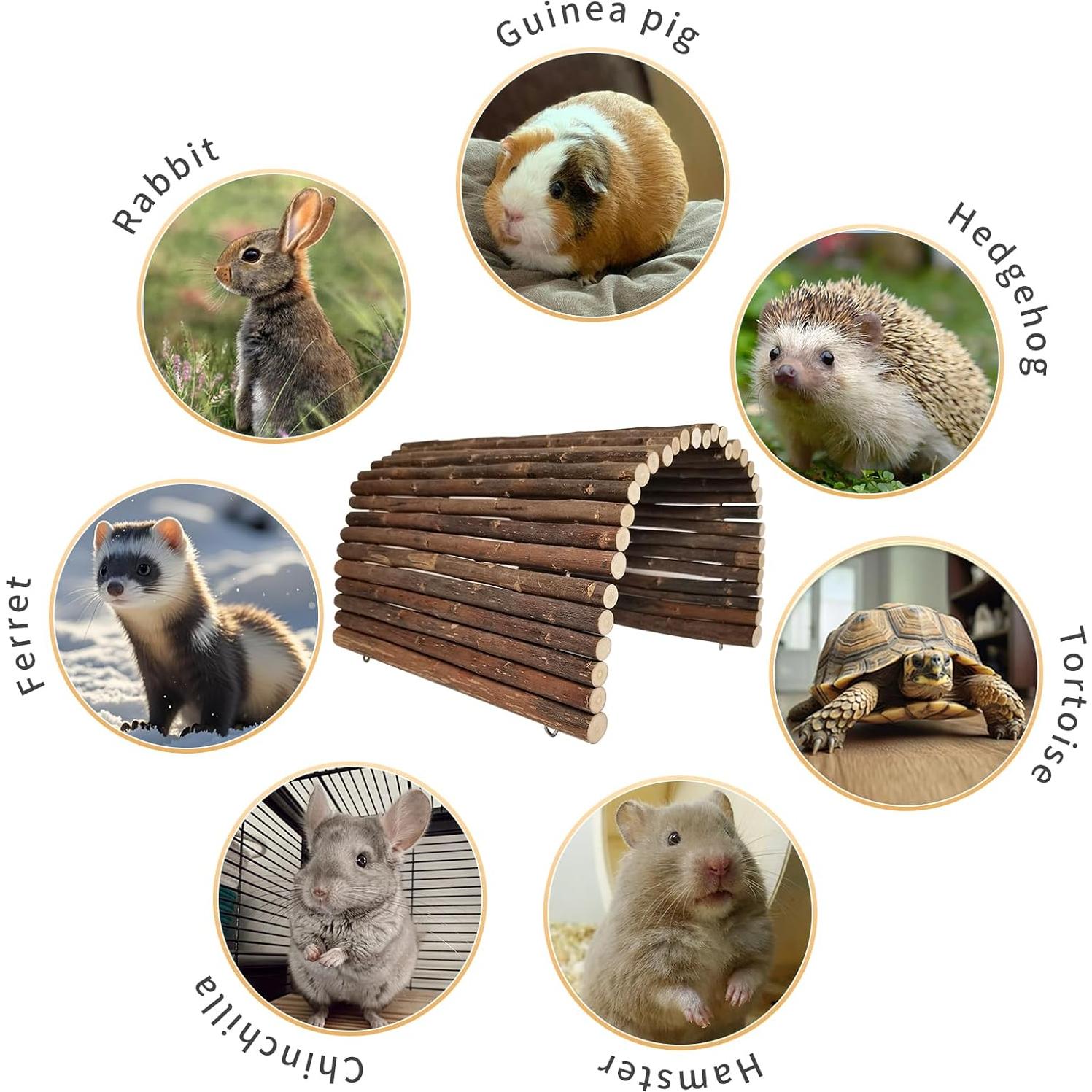 Escondite Plegable de Madera AGGQQA para Cobayas y Conejos