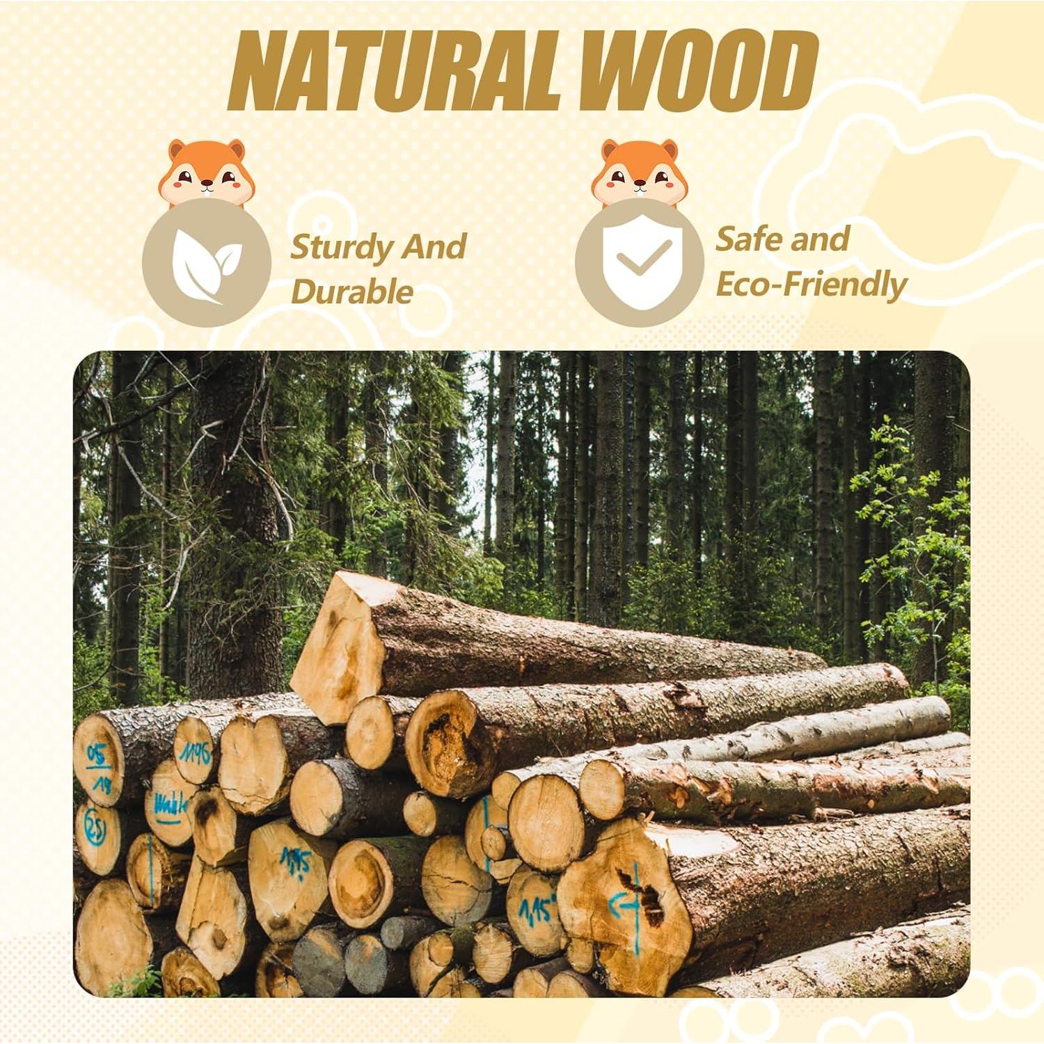 Casa de Hámster de Madera Gugxiom 38x24x18 cm para Cobayas