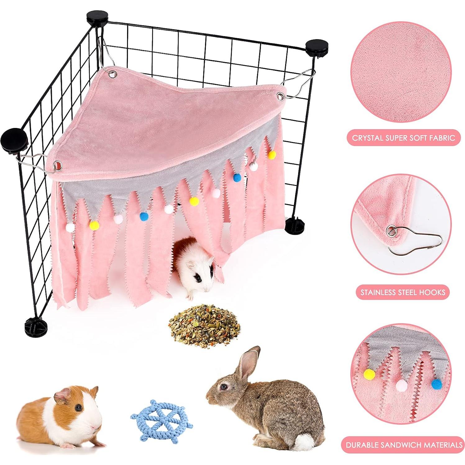 Escondite Esquinero para Cobayas ONEJU Rosa 43.9x32x32 cm