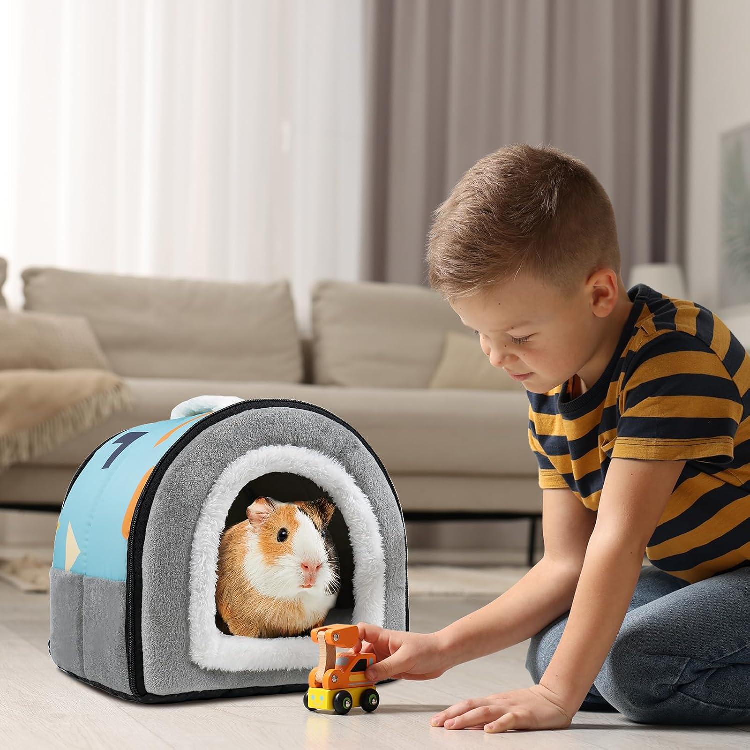 Escondite Suave para Cobayas Pet Soft 25.4x25.4 cm Azul y Gris