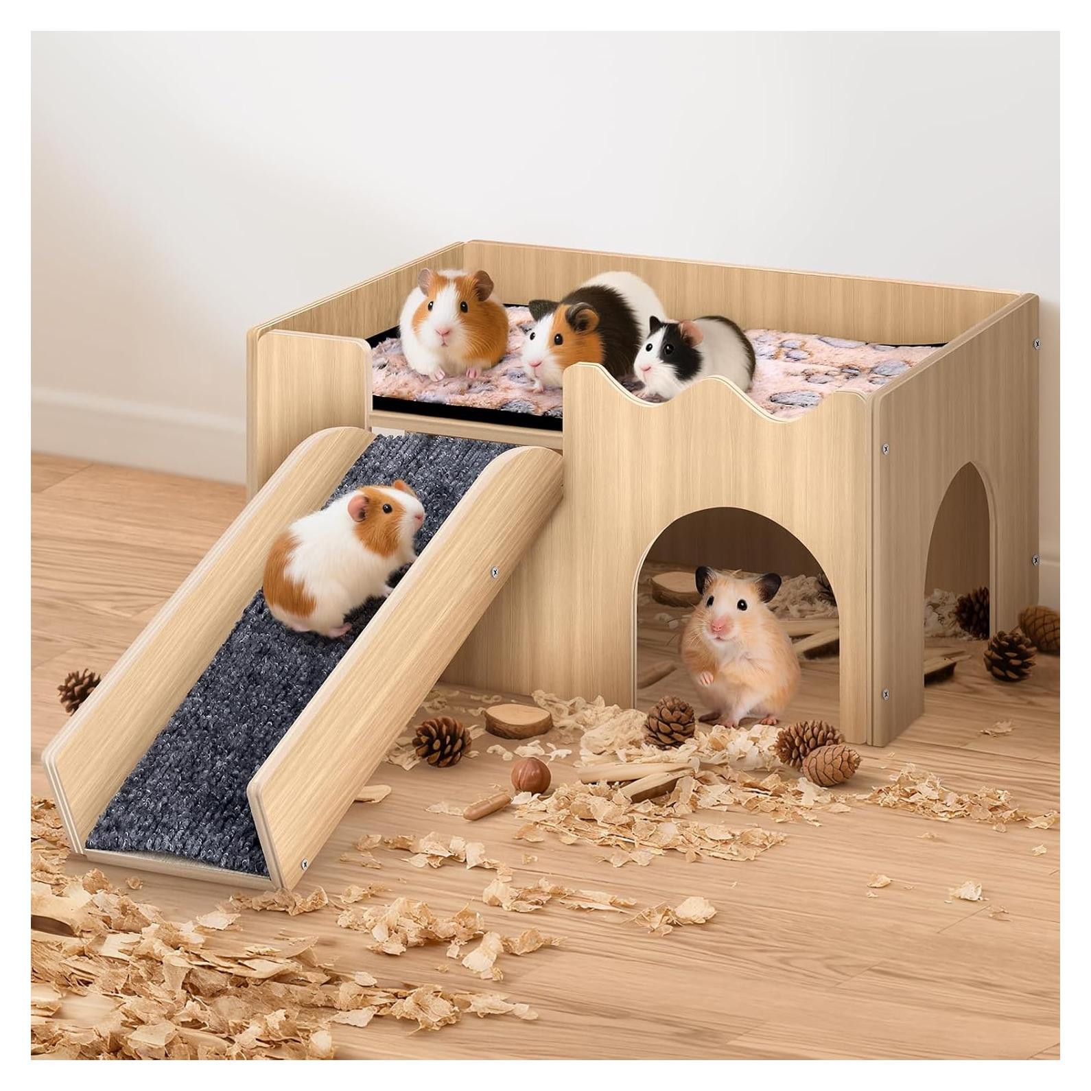 Castillo de Madera para Cobayas Mittimiya 38x24cm con Escaleras