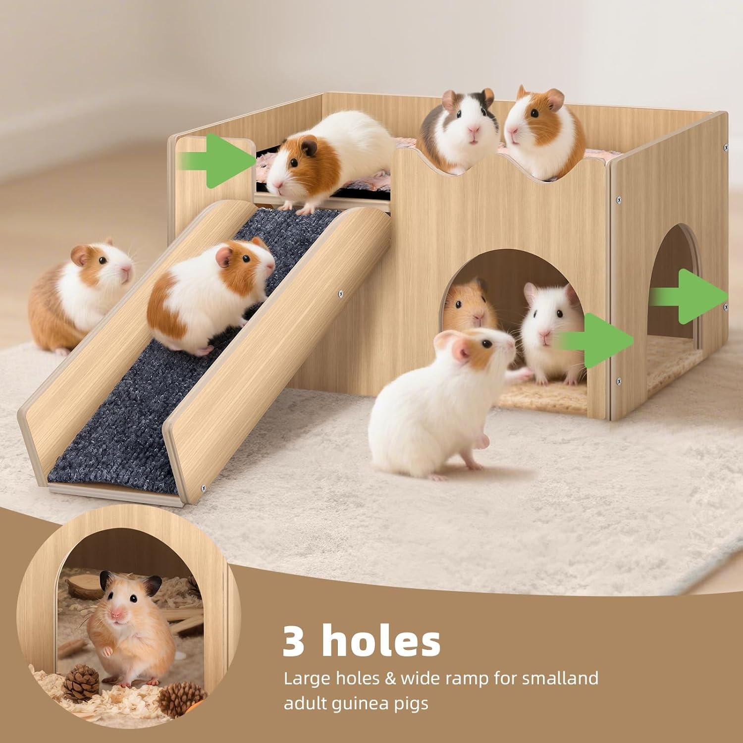 Castillo de Madera para Cobayas Mittimiya 38x24cm con Escaleras