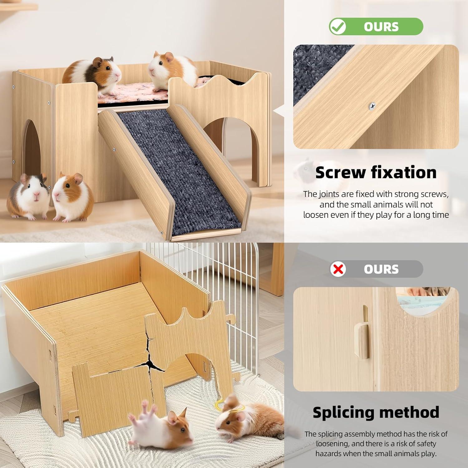 Castillo de Madera para Cobayas Mittimiya 38x24cm con Escaleras