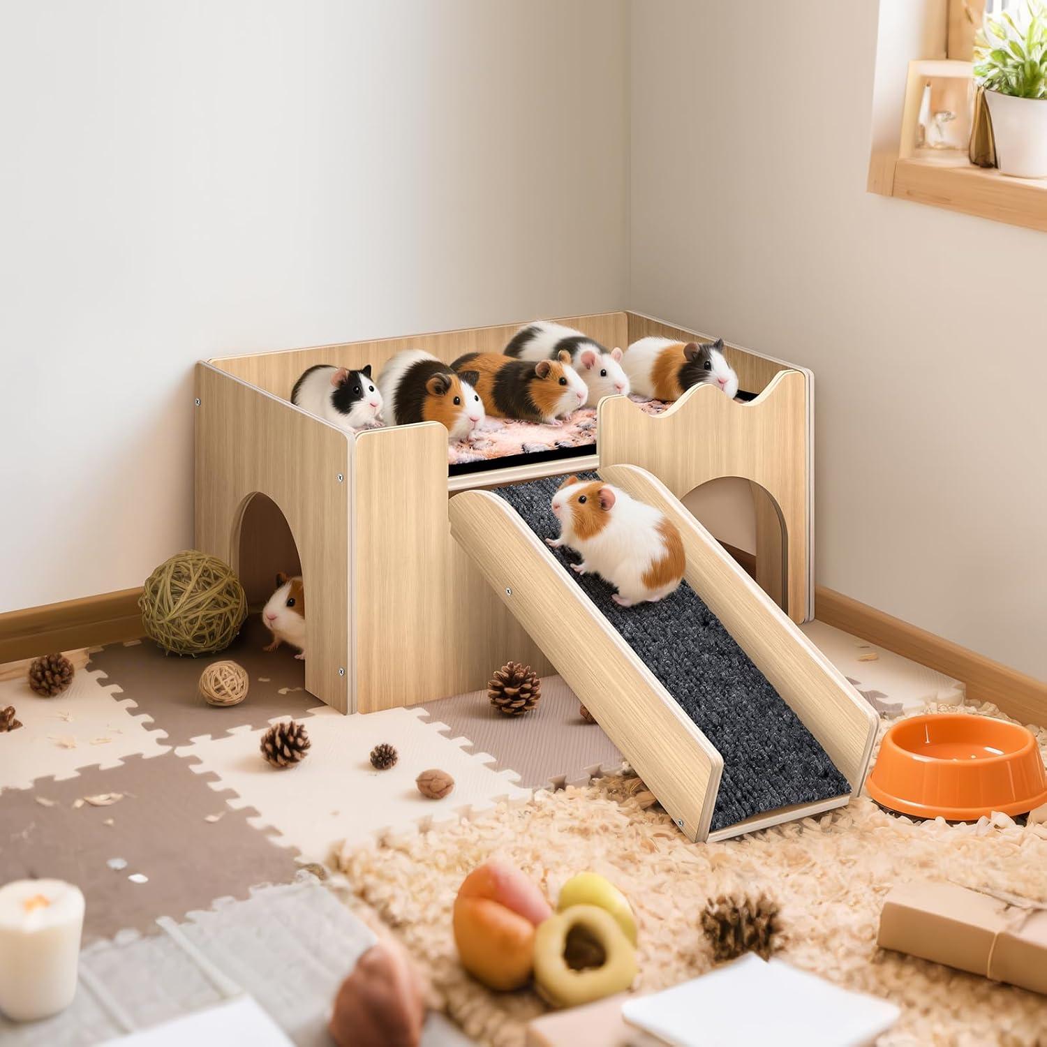 Castillo de Madera para Cobayas Mittimiya 38x24cm con Escaleras