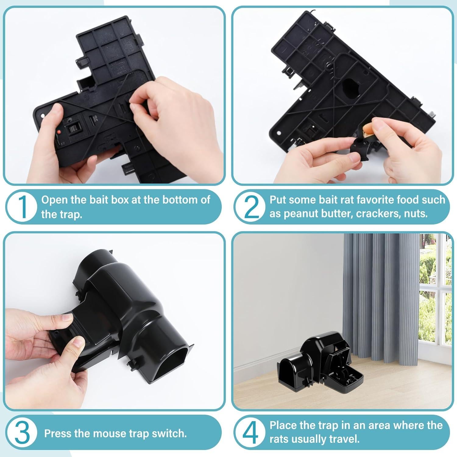 Trampas para Ratas Motrapso - Paquete de 4 Unidades Reutilizables