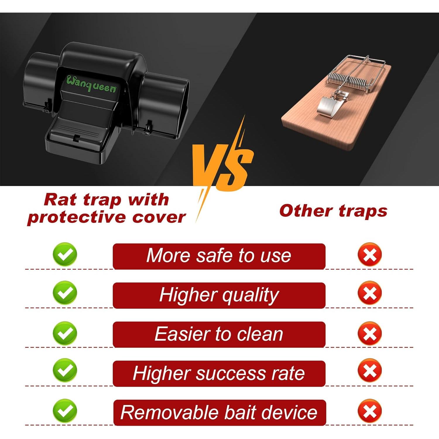 Trampa Reutilizable para Ratas y Ardillas Wanqueen - Doble Entrada, Eficiente y Humana