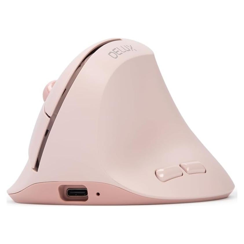 Ratón Ergonómico Inalámbrico DELUX M618AIR Rosa 4000DPI