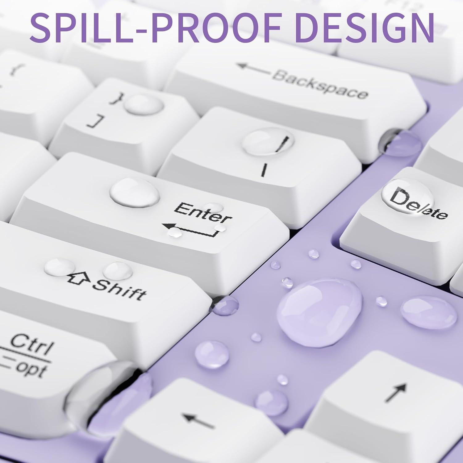 Combo Teclado y Ratón Inalámbricos Ergonómicos RECCAZR Púrpura