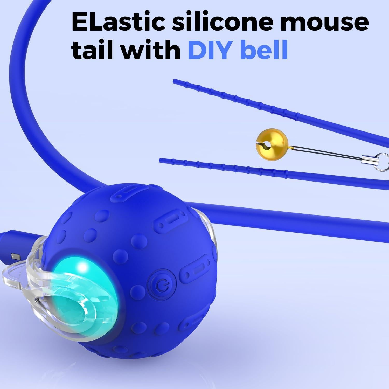 Juguete Interactivo para Gatos LanQmore K1 Azul con Cola Realista