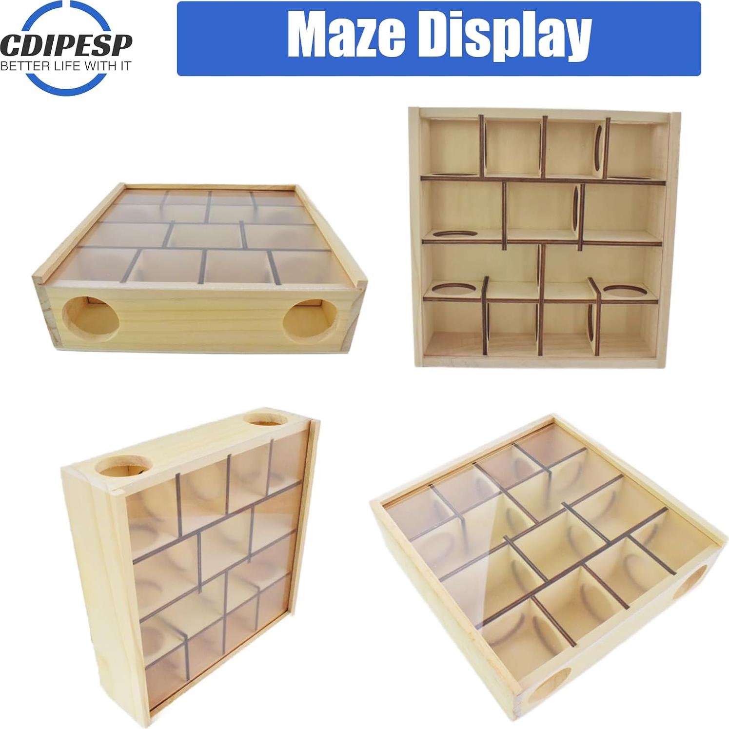 Laberinto de Madera para Hámster Cdipesp con Cubierta Acrílica