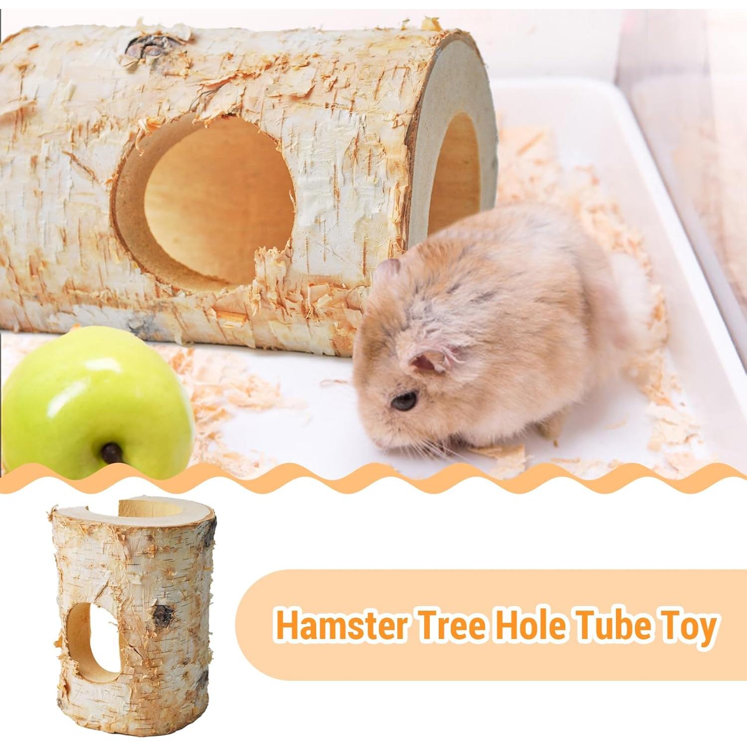 Túnel de Madera Natural para Hámster MUYG 15x12.5x9.5 cm