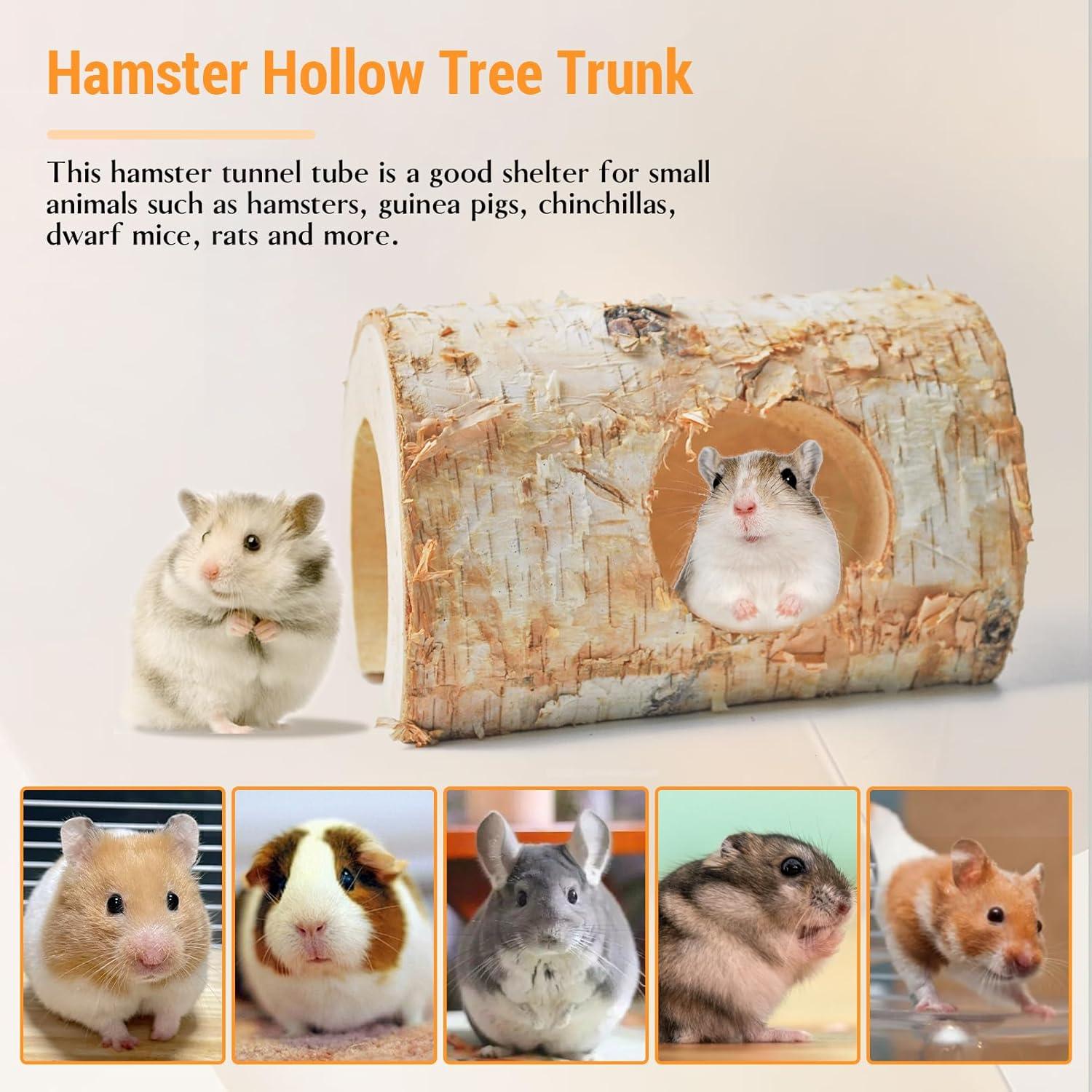 Túnel de Madera Natural para Hámster MUYG 15x12.5x9.5 cm