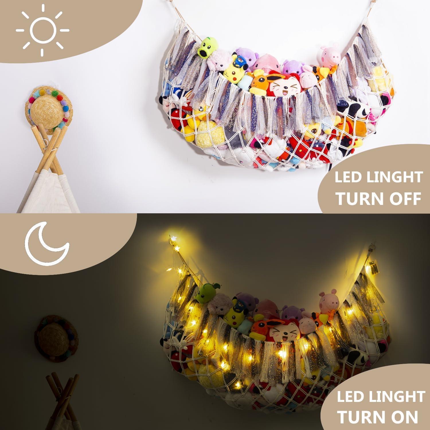 Hamaca de Almacenamiento de Juguetes de Peluche Amdermi - Crema