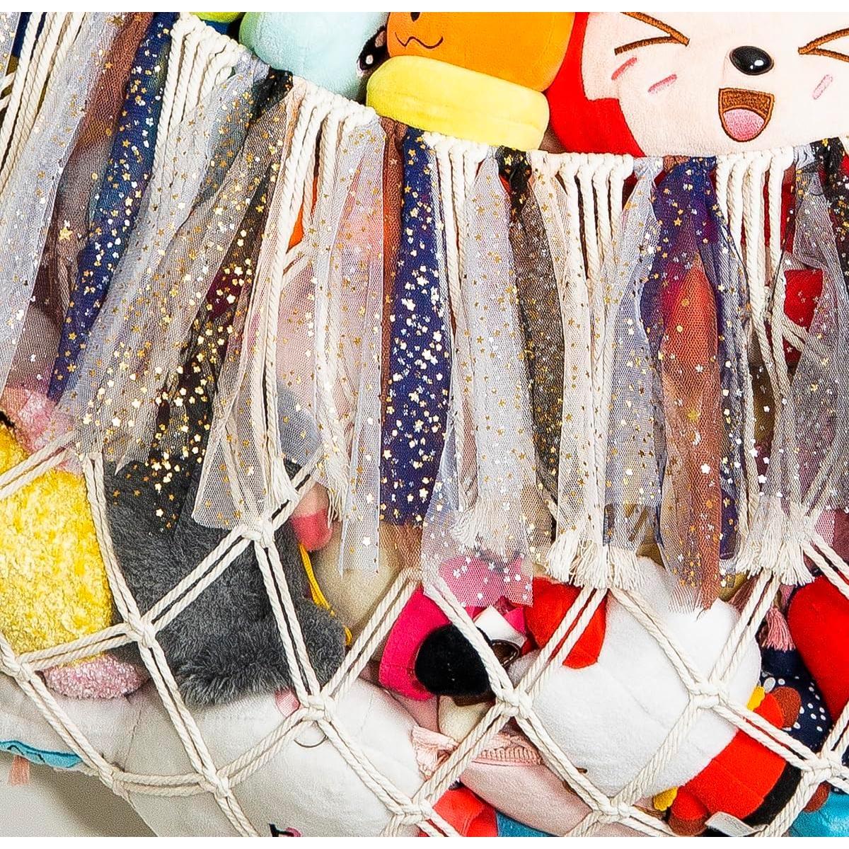 Hamaca de Almacenamiento de Juguetes de Peluche Amdermi - Crema