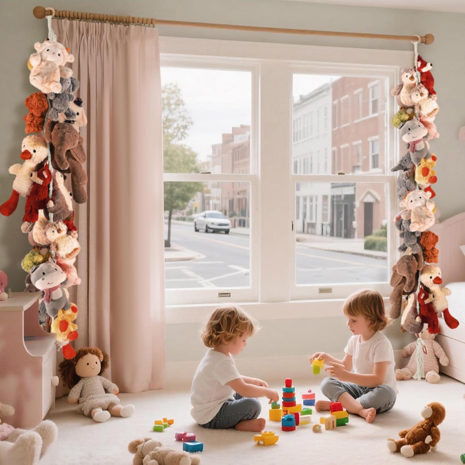 Cadena de Almacenamiento de Peluches CERETIA 2 Pcs Blanca 203 cm