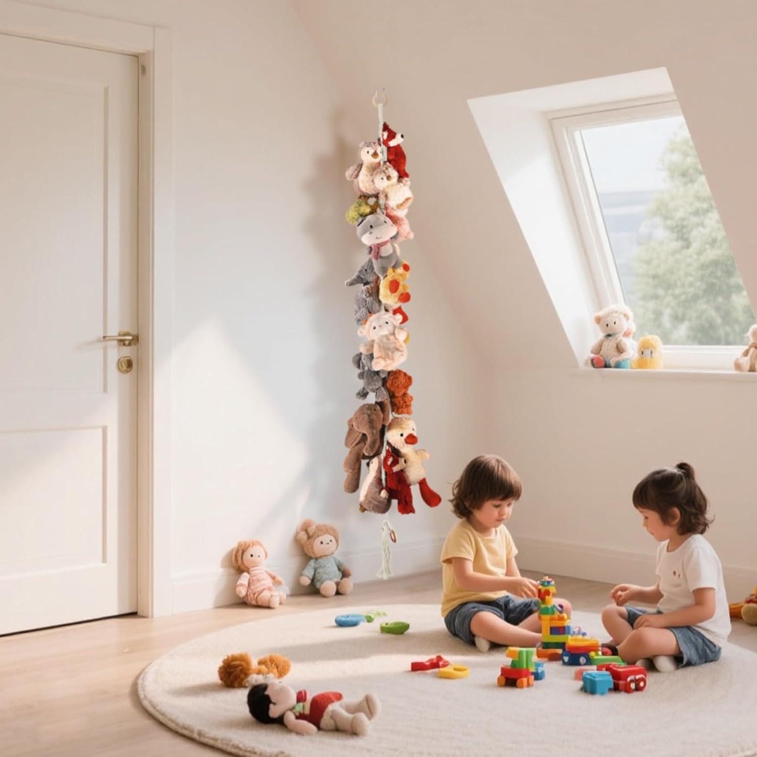 Cadena de Almacenamiento de Peluches CERETIA 2 Pcs Blanca 203 cm