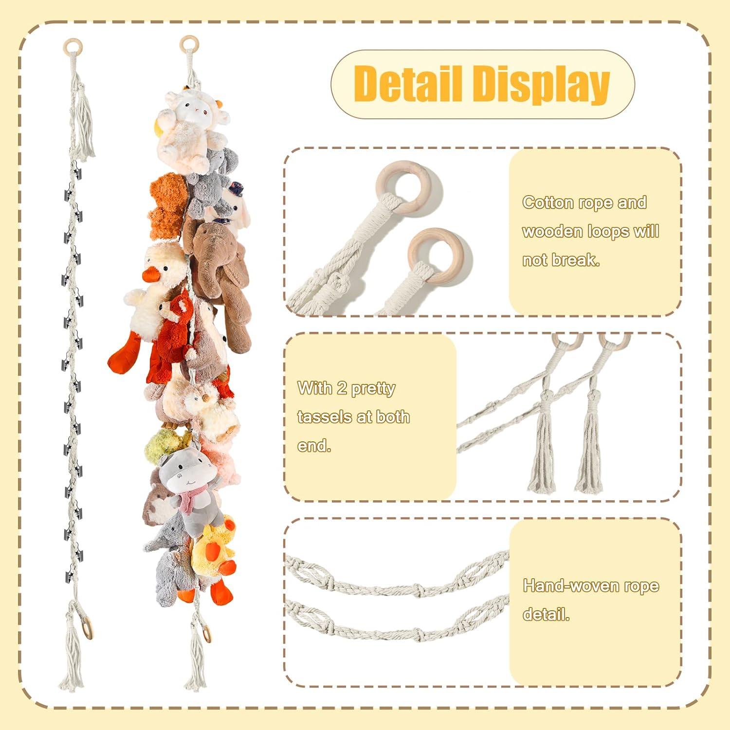 Cadena de Almacenamiento de Peluches CERETIA 2 Pcs Blanca 203 cm