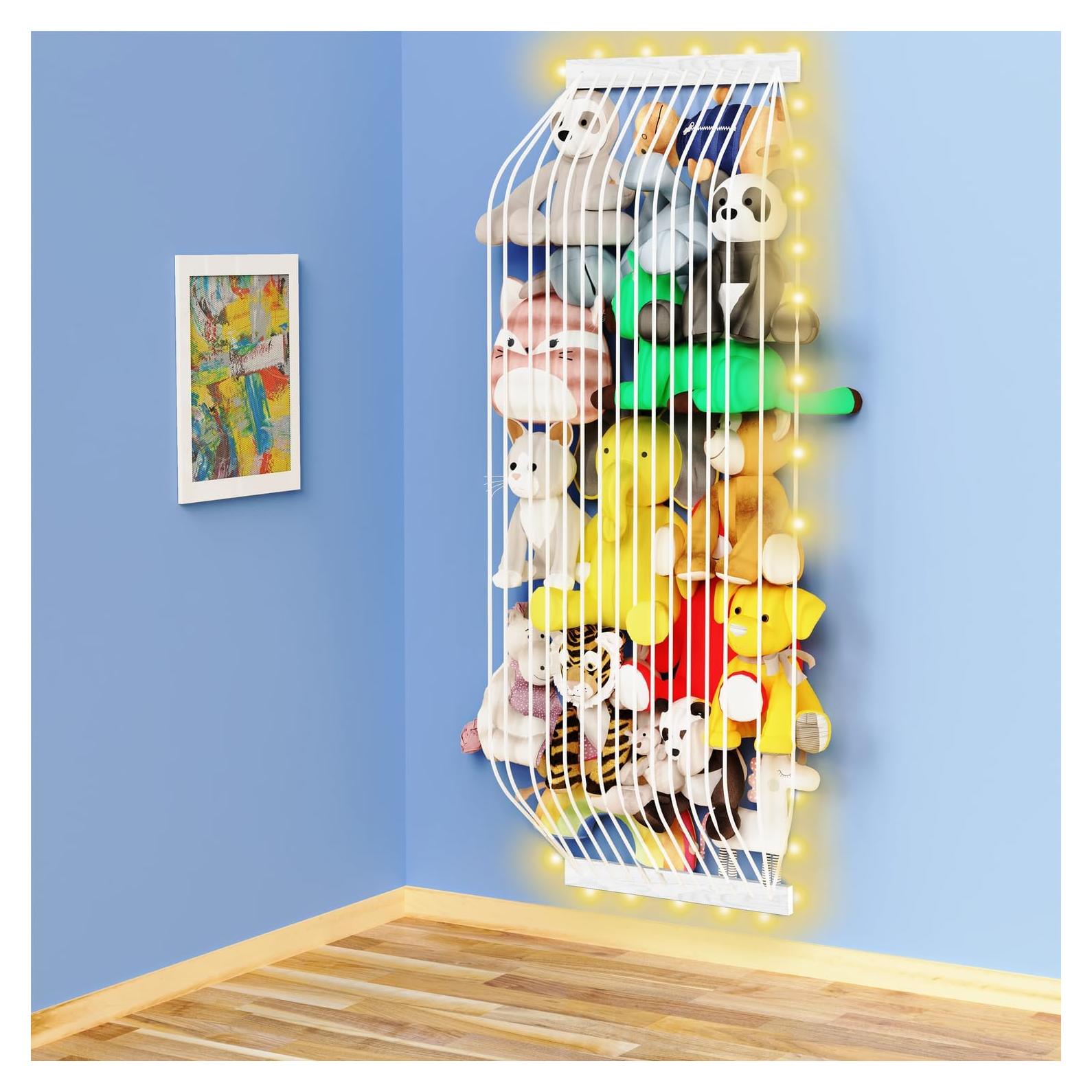 Organizador de Juguetes de Peluche VOMELON Blanco con LED