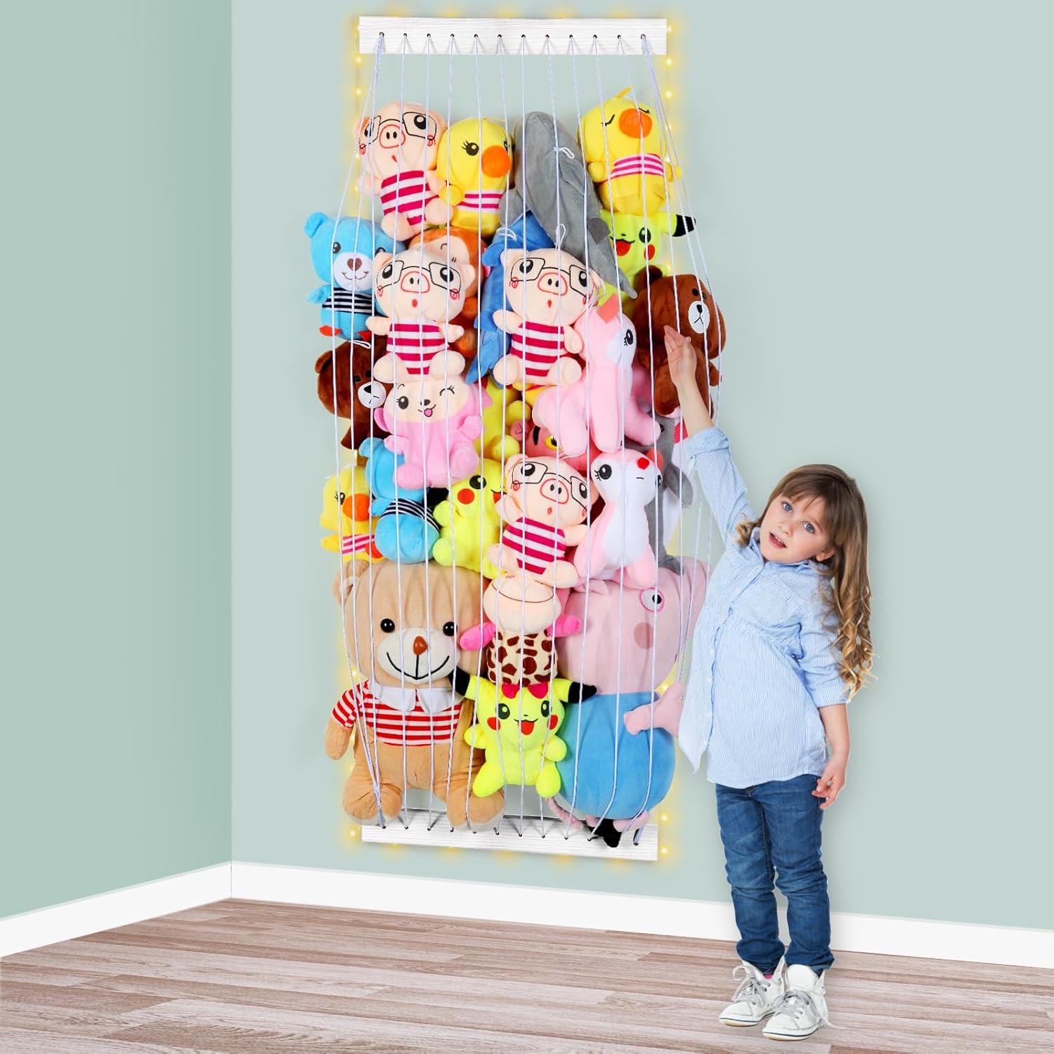 Organizador de Juguetes de Peluche VOMELON Blanco con LED