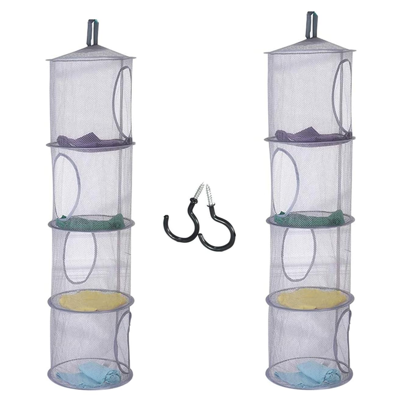 Organizador de Juguetes DODXIAOBEUL 2 Pcs Malla Plegable 110x30 cm