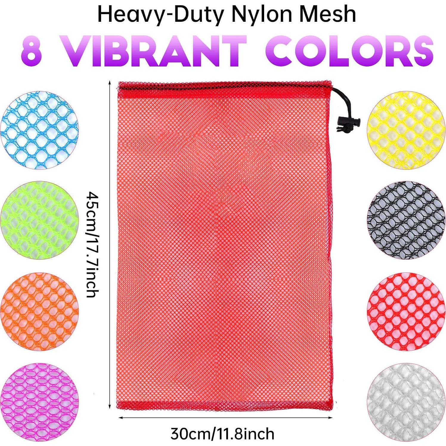 24 Bolsas de Malla Coloridas Visen 30x45 cm con Cierre de Cordón