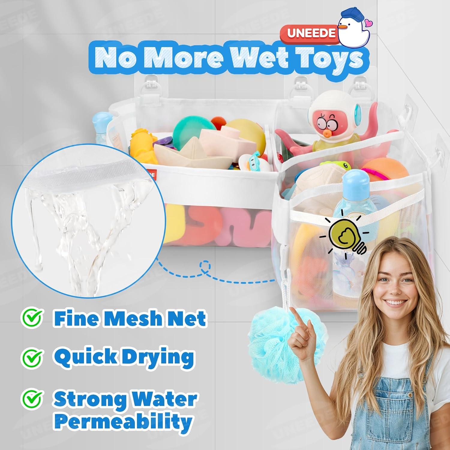 Organizador de Juguetes de Baño UNEEDE - 3 Compartimentos 15L