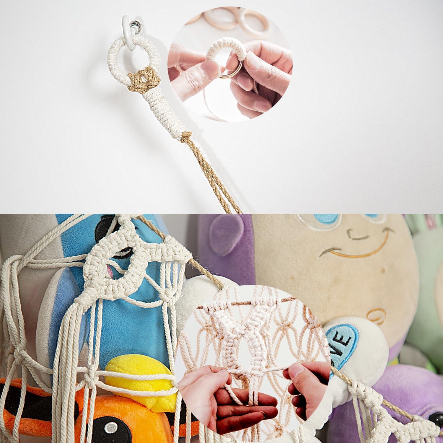 Hamaca de Peluches Amdermi 152 cm, Organizador Boho para Niños