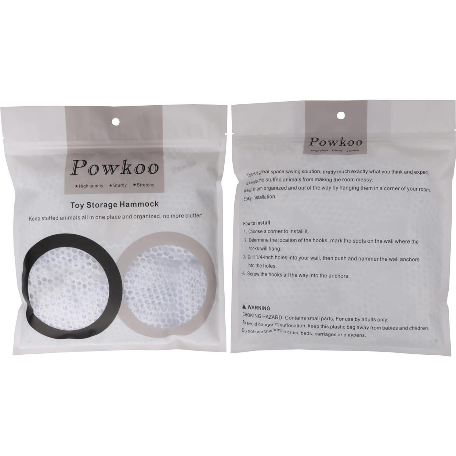 Hamaca de Almacenamiento para Animales de Peluche Powkoo 80x60 cm