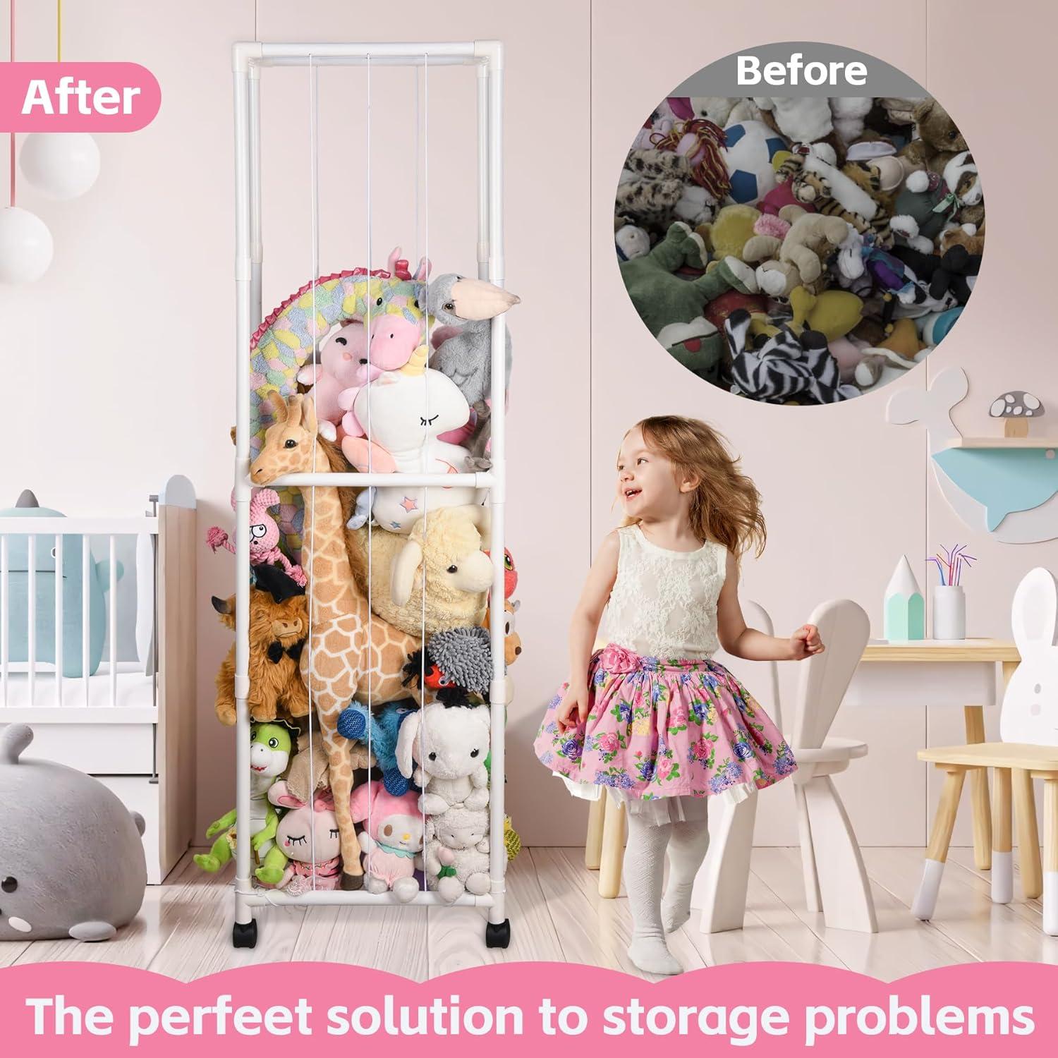 Organizador de Juguetes de Peluche BAOFUPL con Ruedas 174x50x43cm