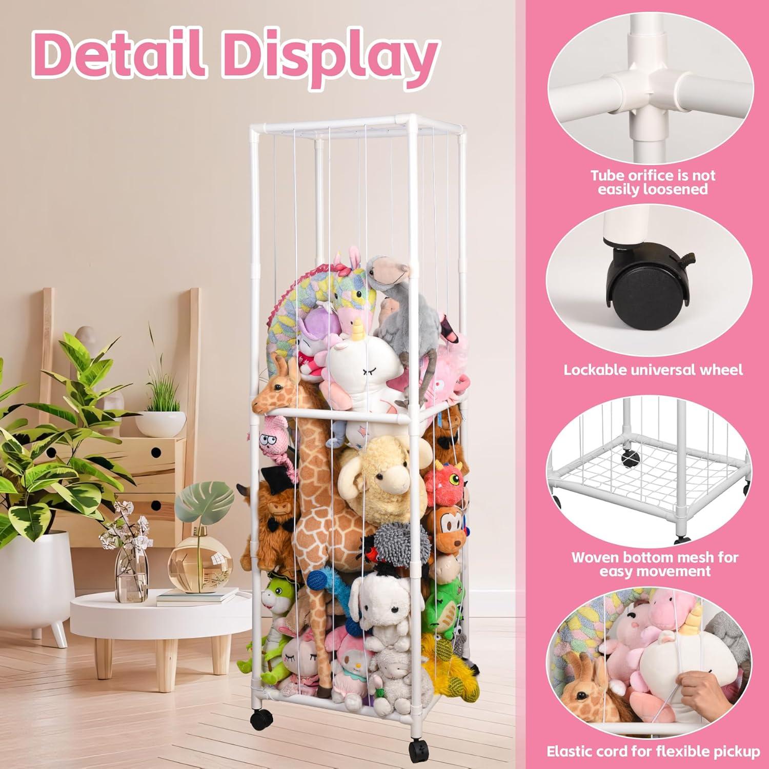 Organizador de Juguetes de Peluche BAOFUPL con Ruedas 174x50x43cm