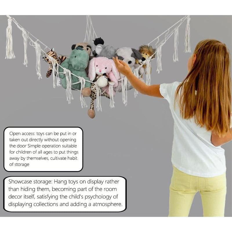 Red de Almacenamiento de Juguetes Colgante fxqtomio Azul