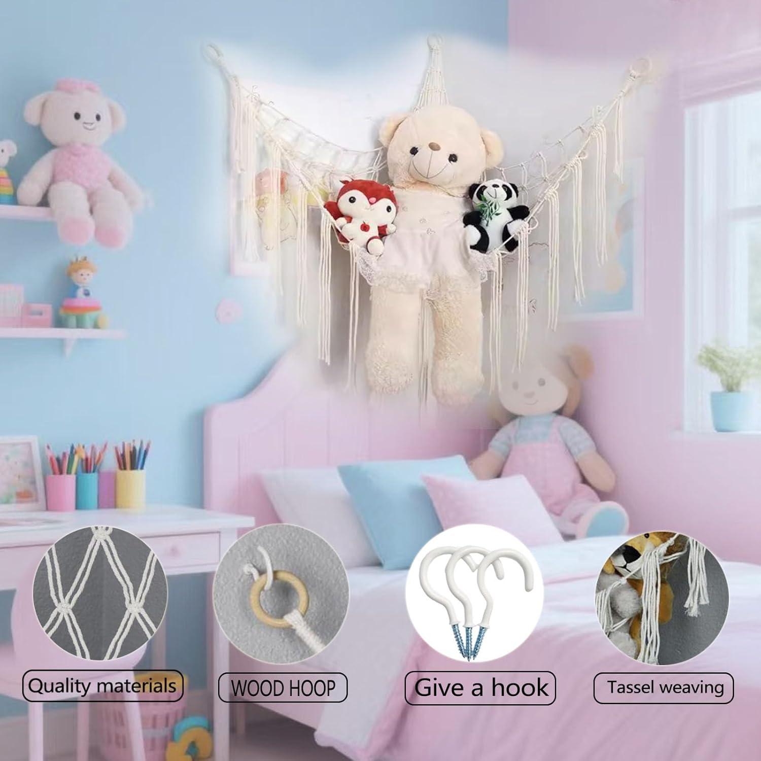 Red de Almacenamiento de Juguetes Colgante fxqtomio Azul