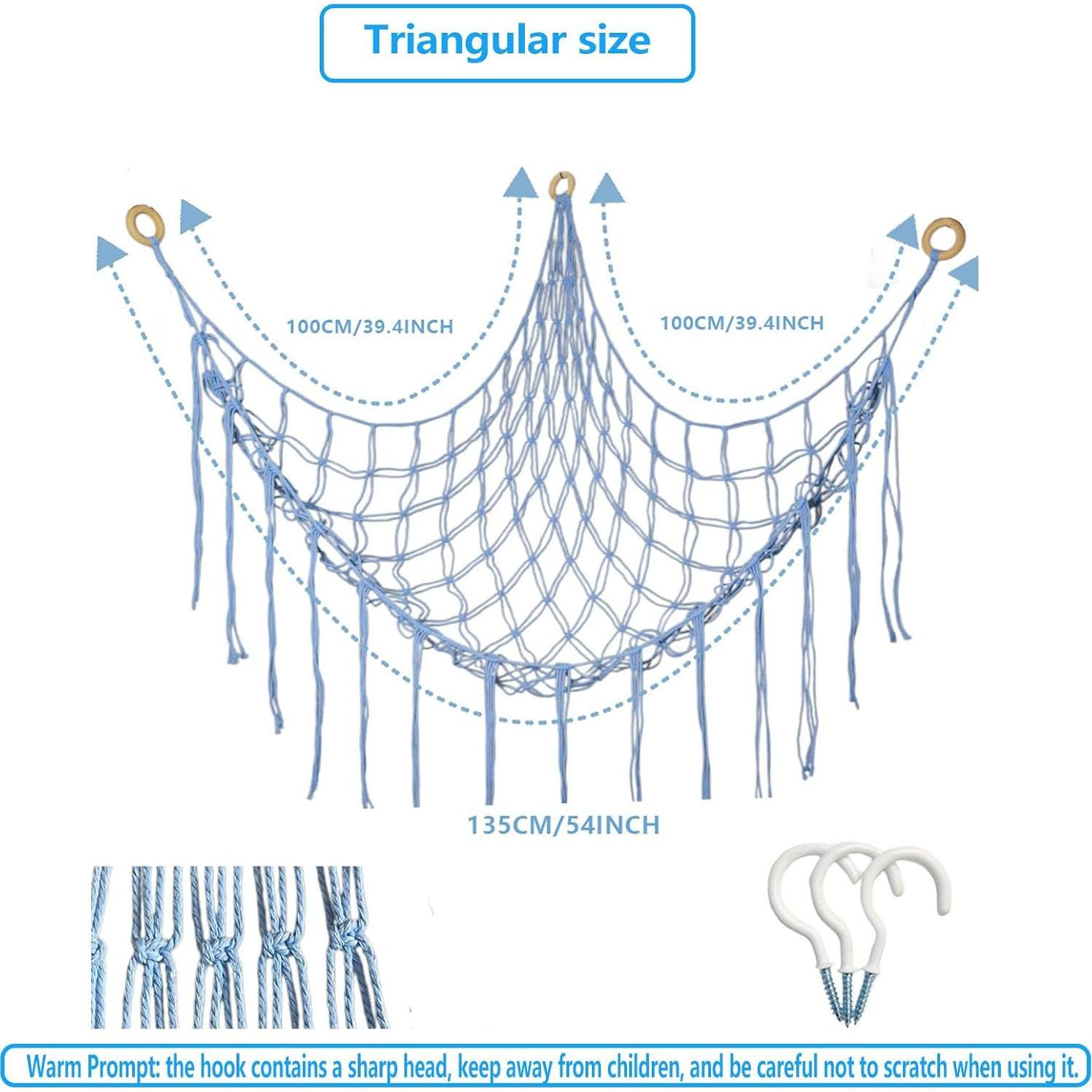 Red de Almacenamiento de Juguetes Colgante fxqtomio Azul